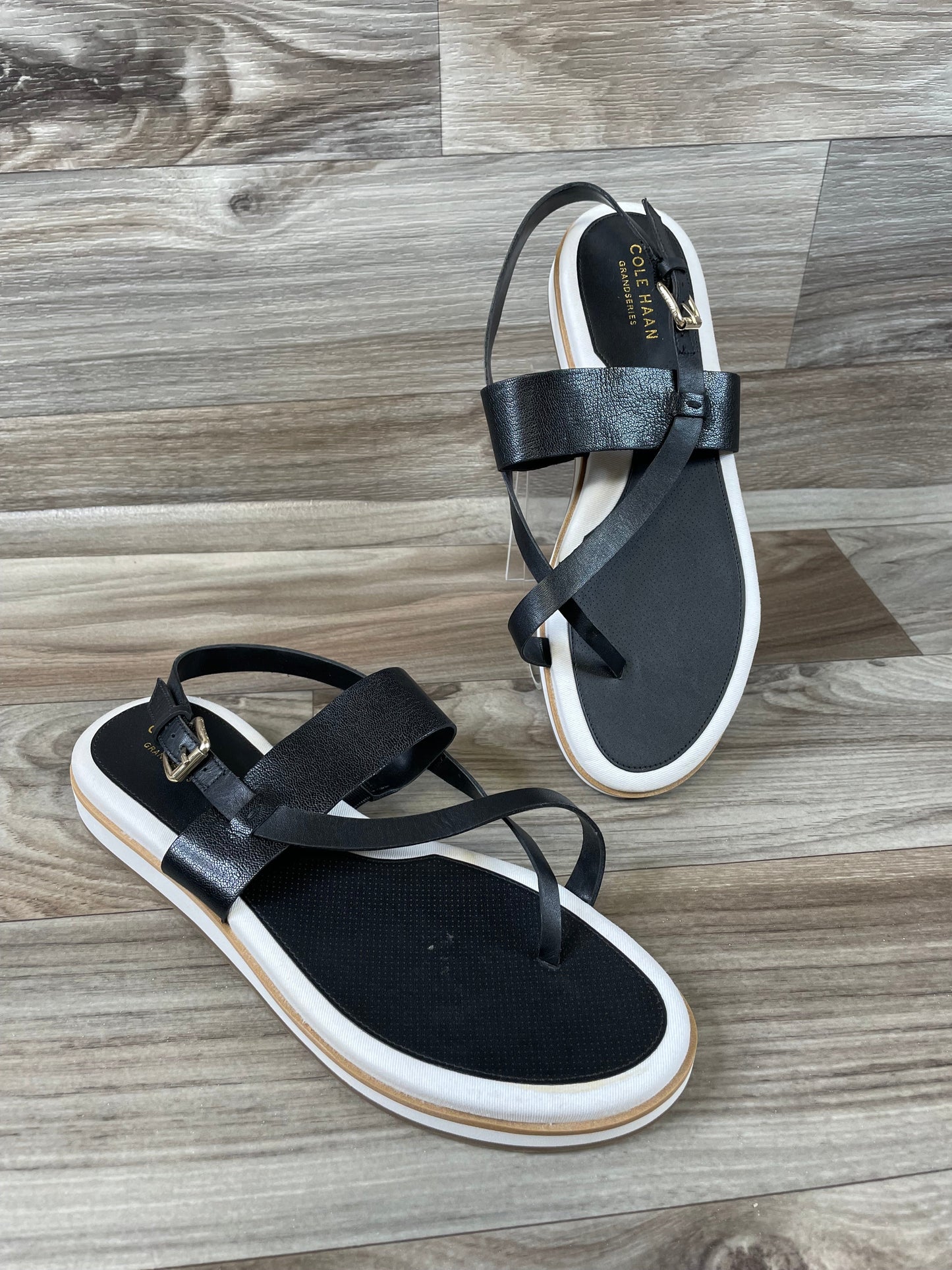 Black & White Sandals Designer Cole-haan, Size 9.5