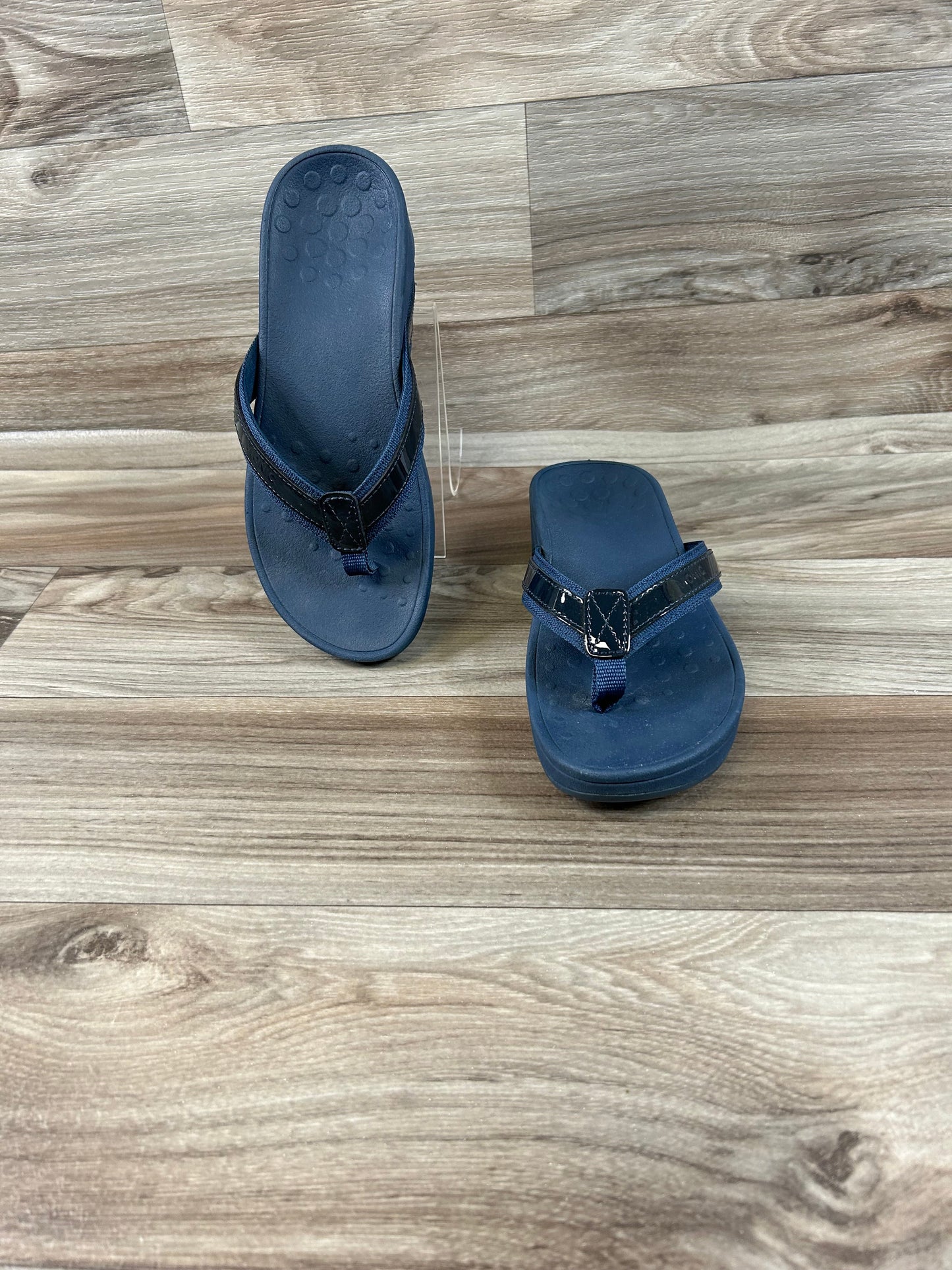 Navy Sandals Heels Platform Vionic, Size 7