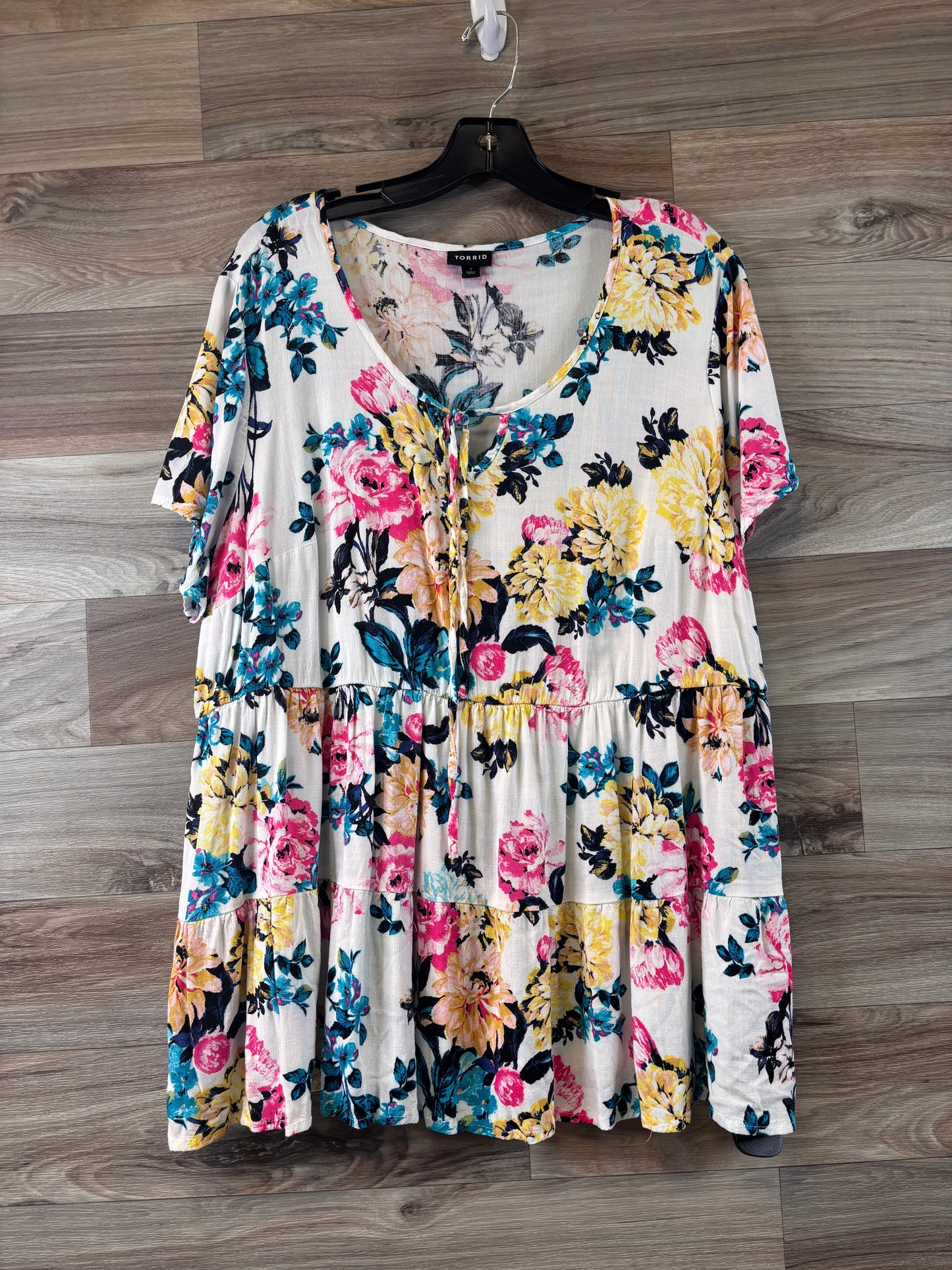 Floral Print Top Short Sleeve Torrid, Size 1x