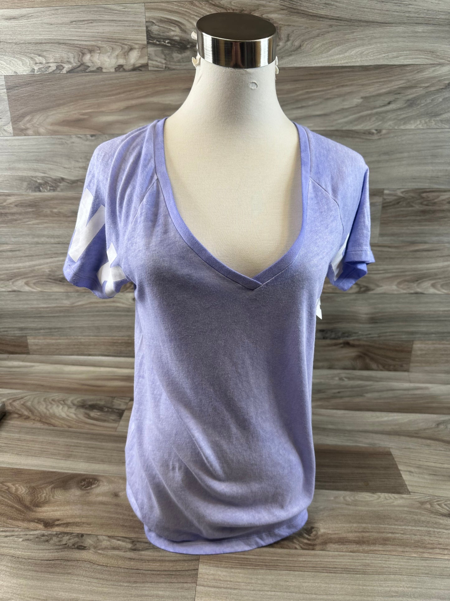 Purple Athletic Top Short Sleeve Pink, Size Xs