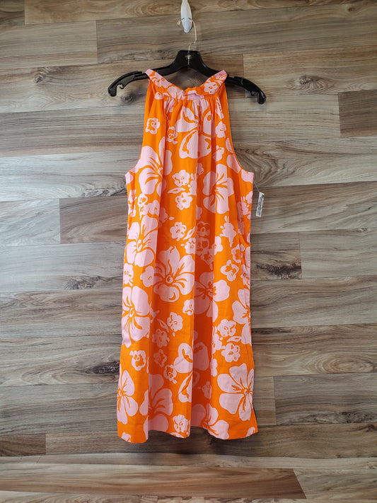 Dress Casual Midi By J. Crew In Orange & Pink, Size: M