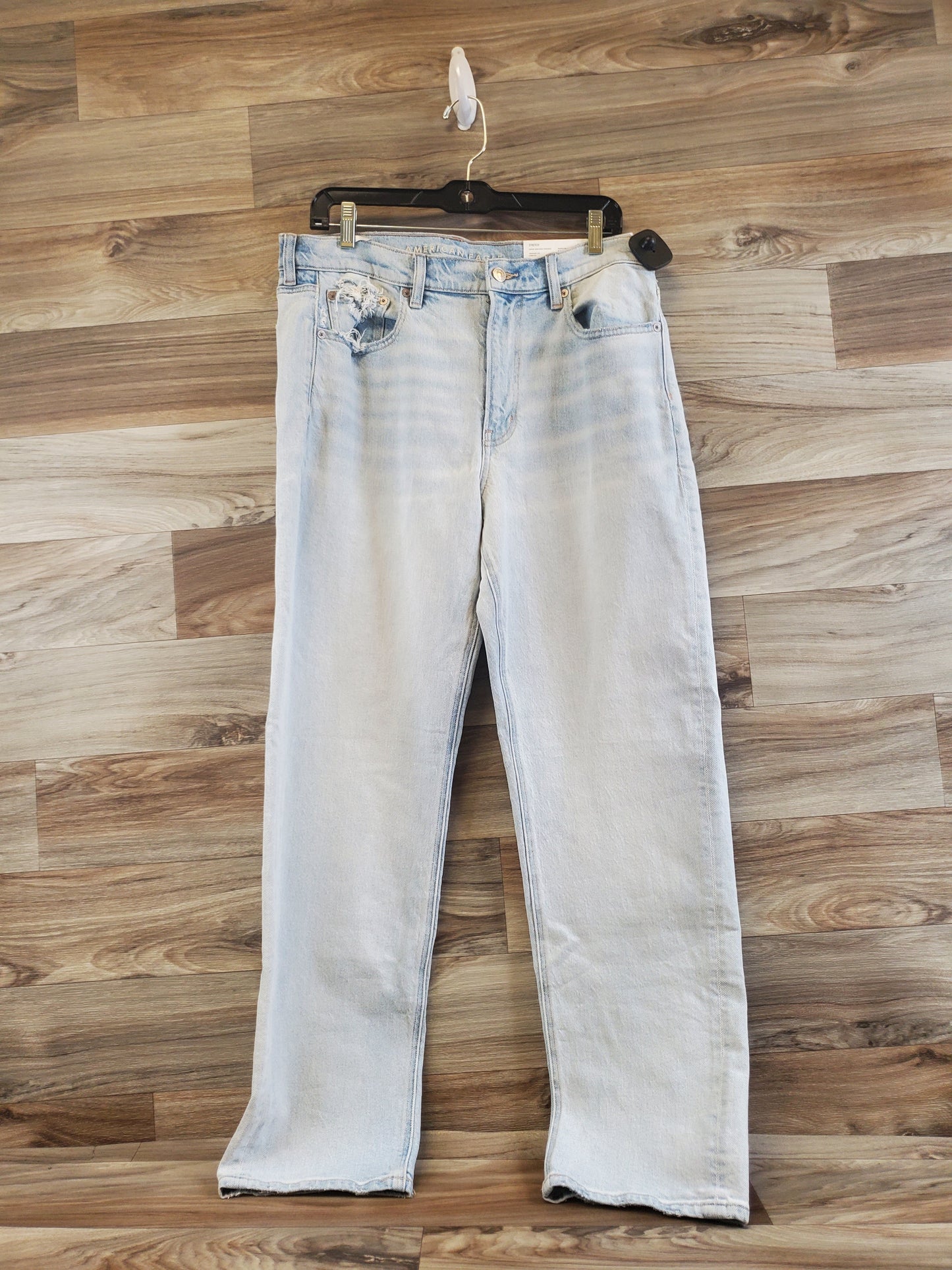 Jeans Straight By American Eagle In Blue Denim, Size: 12