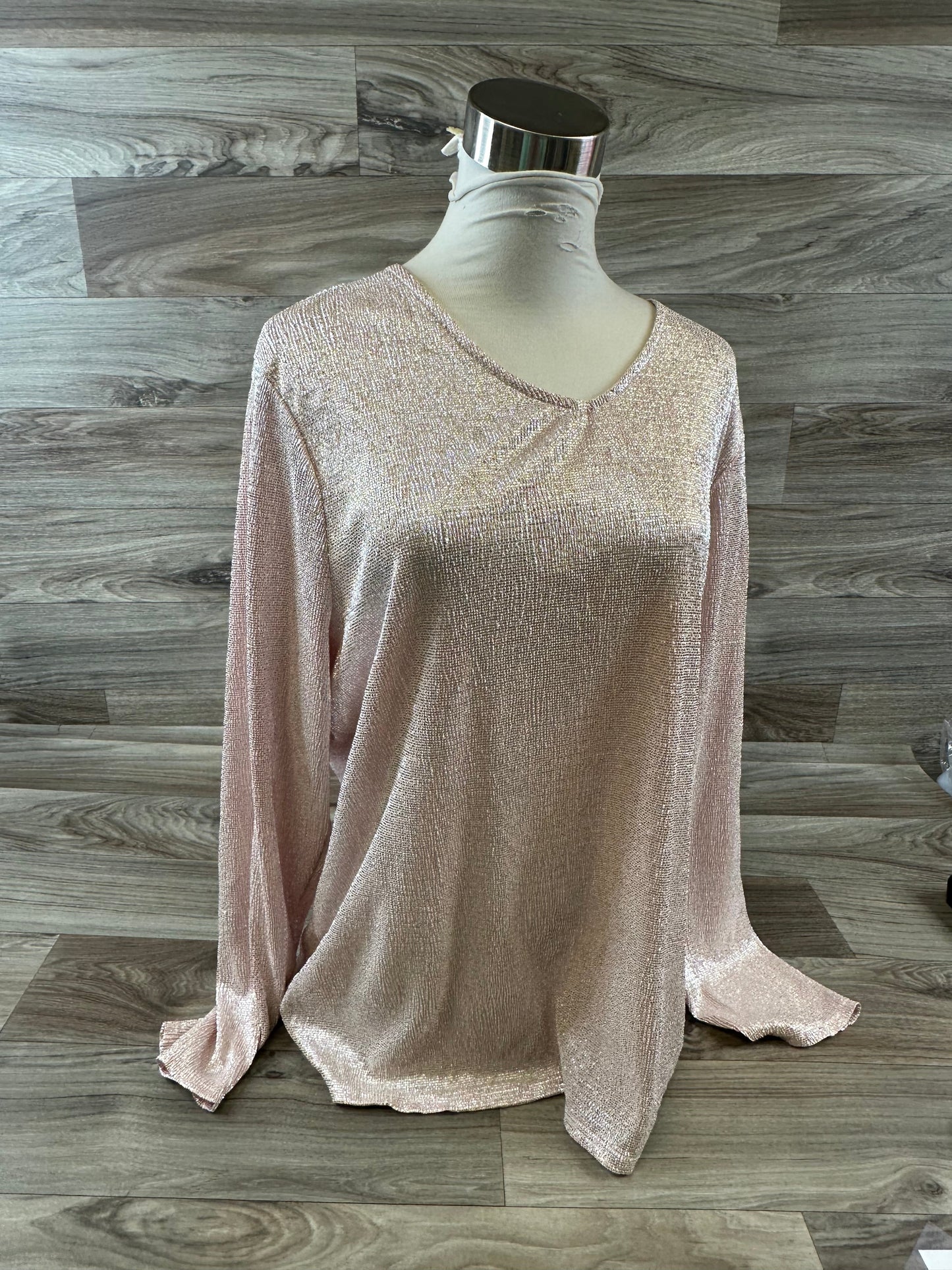 Top Long Sleeve By Chicos In Pink, Size: Xl