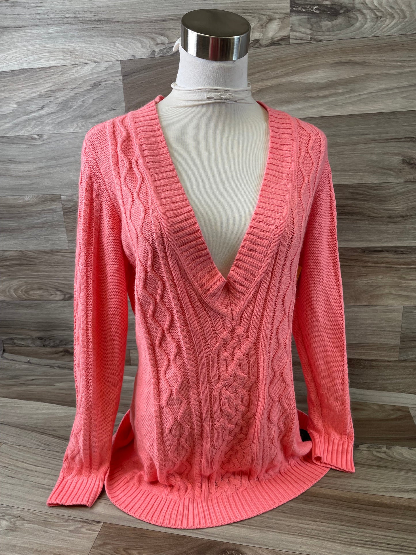 Top Long Sleeve By New York And Co In Coral, Size: M