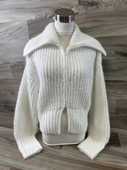 Sweater Cardigan By Divided In White, Size: S