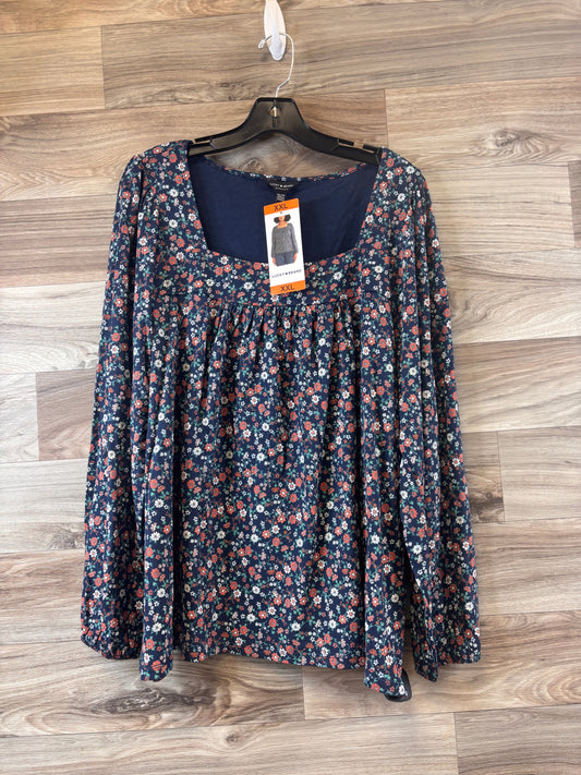 Top Long Sleeve By Lucky Brand In Floral Print, Size: Xxl