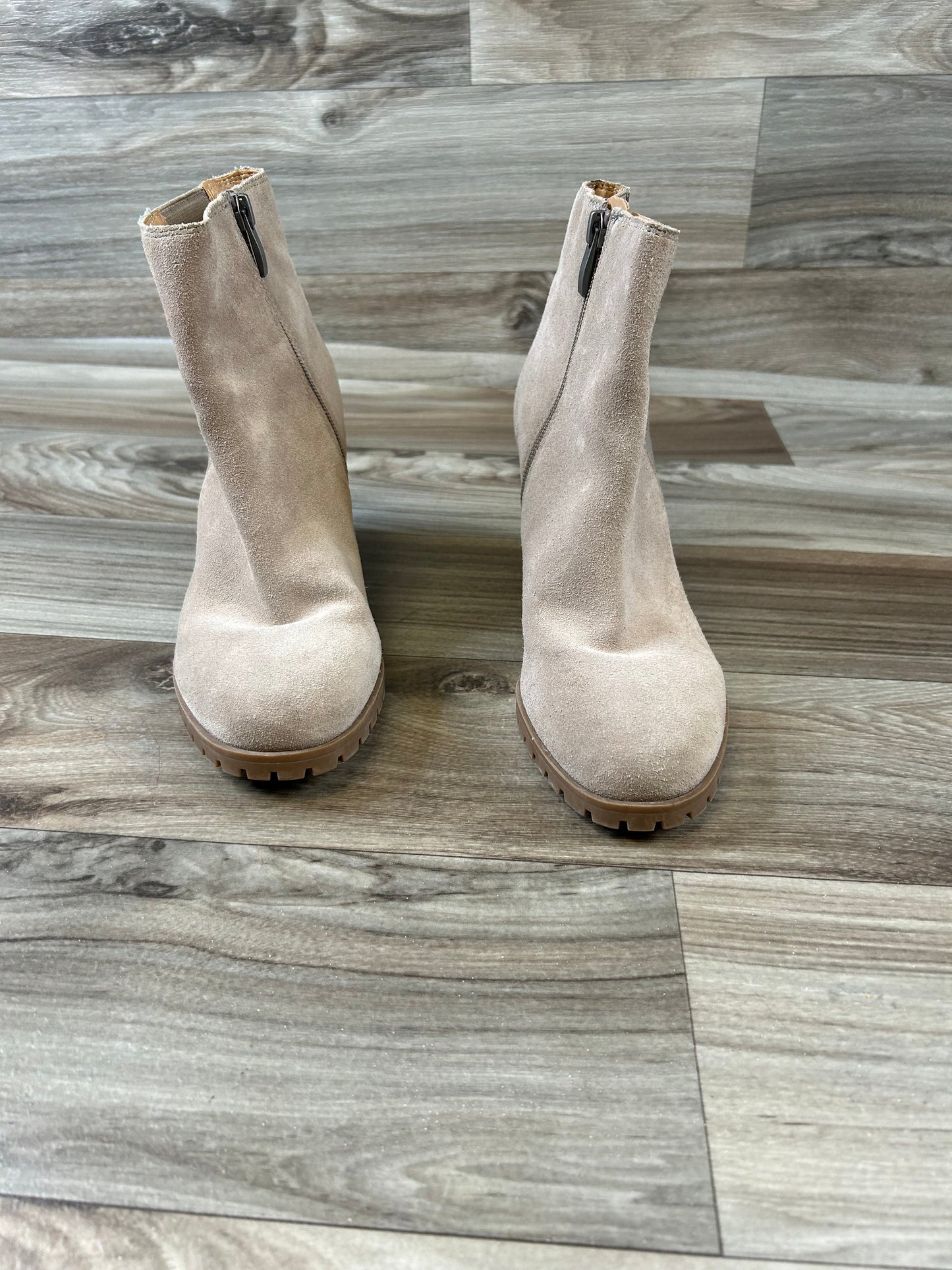 Boots Ankle Heels By Franco Sarto In Taupe, Size: 7.5