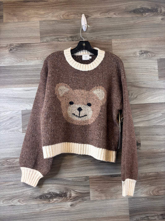 Sweater By Clothes Mentor In Brown & Cream, Size: M