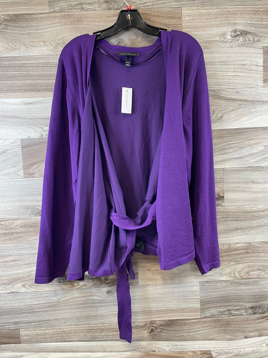 Cardigan By Lane Bryant In Purple, Size: 3x