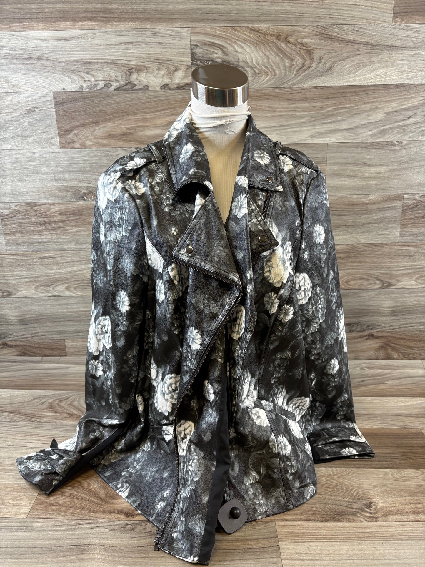 Jacket Moto By Lane Bryant In Floral Print, Size: 3x