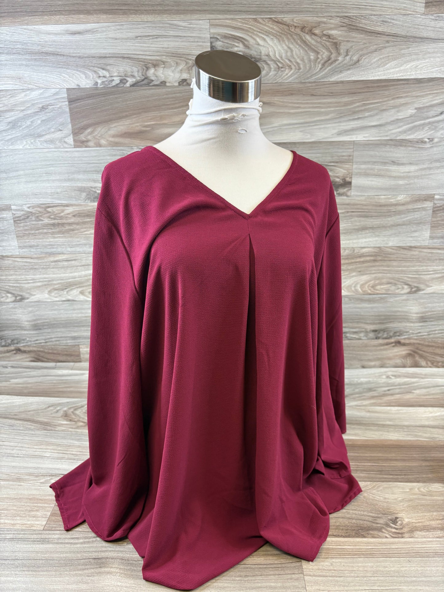 Top Long Sleeve By Avenue In Red, Size: 3x