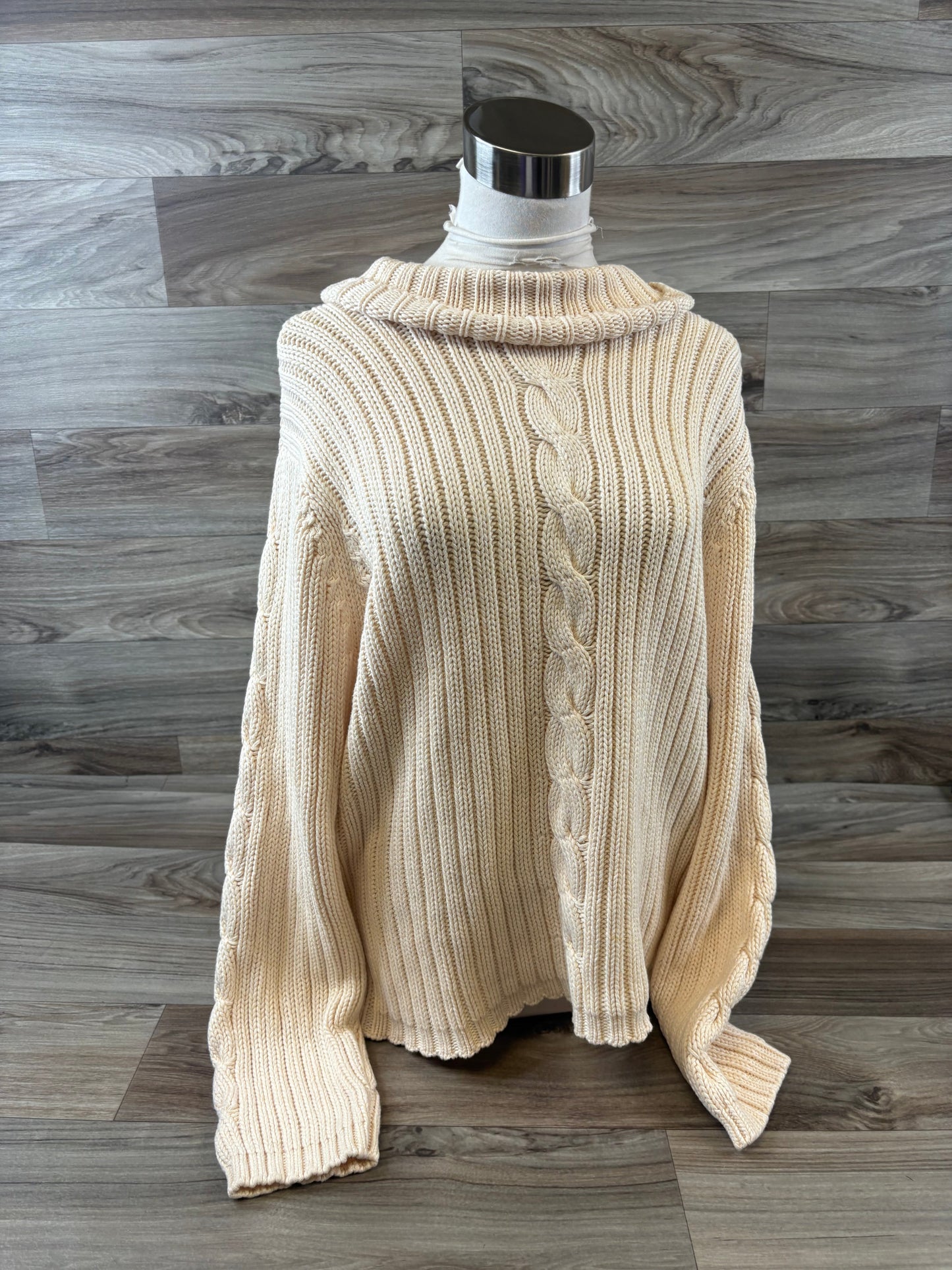 Sweater By Liz Claiborne In Ivory, Size: Xl