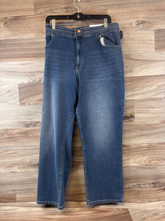 Jeans Straight By Ann Taylor In Blue Denim, Size: 16