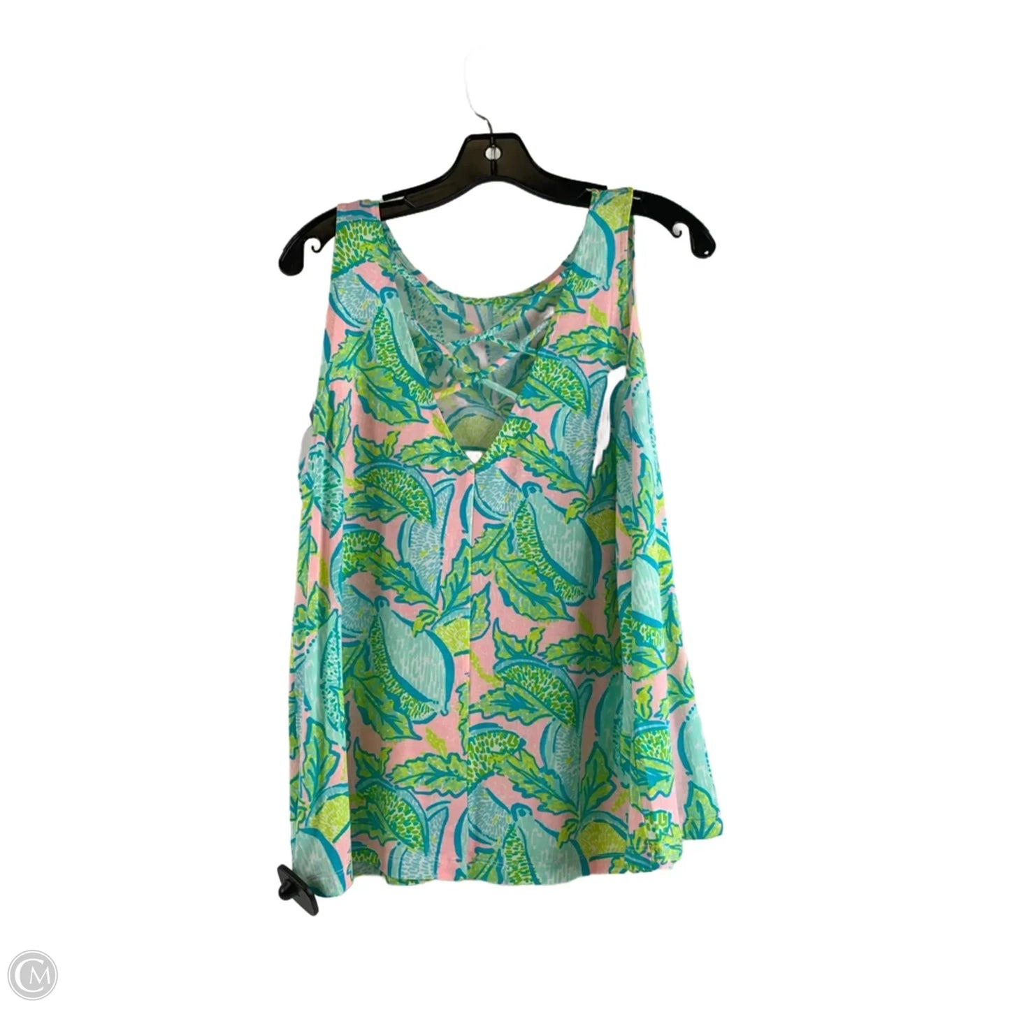 Top Sleeveless Designer By Lilly Pulitzer In Green & Pink, Size: M