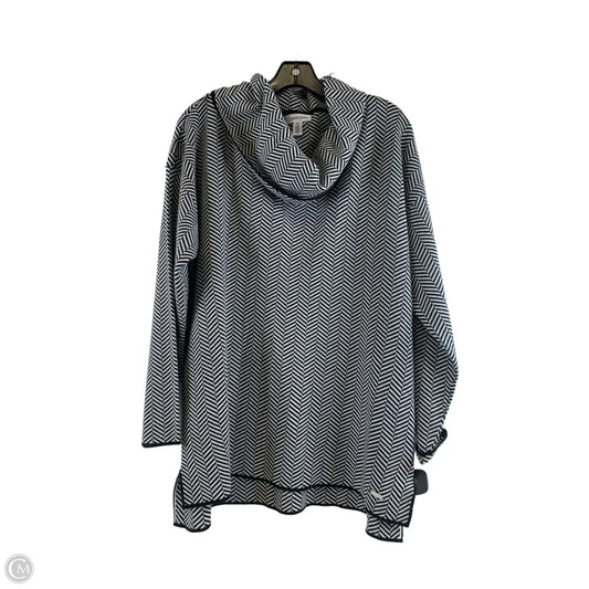 Top Long Sleeve By Calvin Klein In Black & White, Size: L