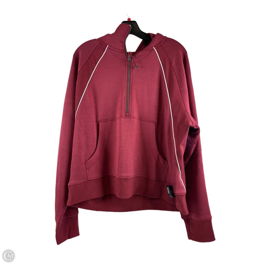 Athletic Top Long Sleeve Collar By Danskin In Red, Size: L