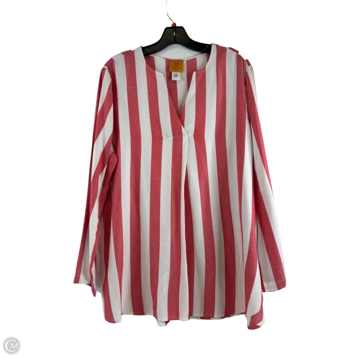Top Long Sleeve By Ruby Rd In Red & White, Size: Xlp