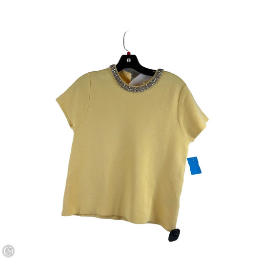 Top Short Sleeve By Zara In Silver & Yellow, Size: M