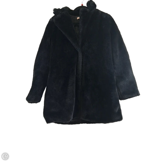 Jacket Faux Fur & Sherpa By Clothes Mentor In Black, Size: L