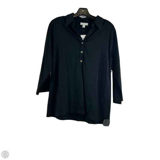 Top Long Sleeve By Charter Club In Black, Size: M