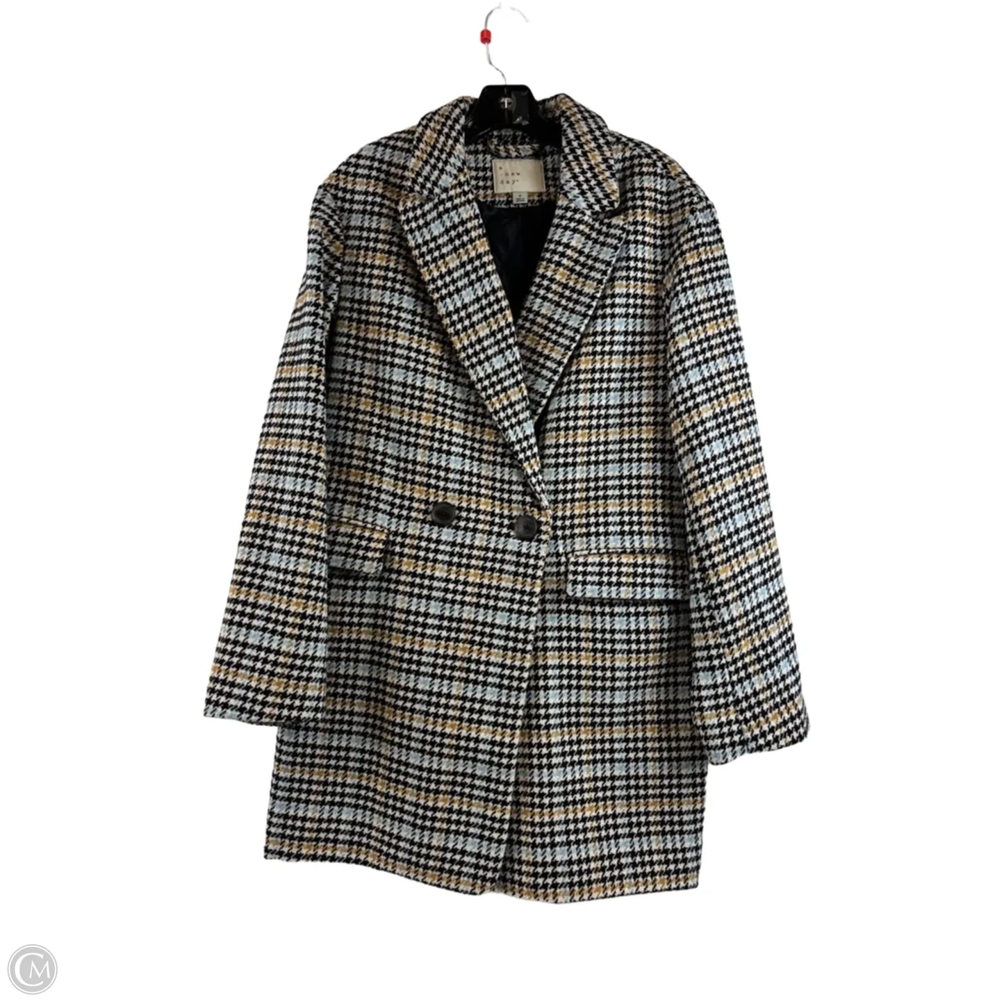 Coat Peacoat By A New Day In Blue & Yellow, Size: S