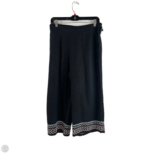 Pants Cropped By D&co. In Black & Purple, Size: 10p