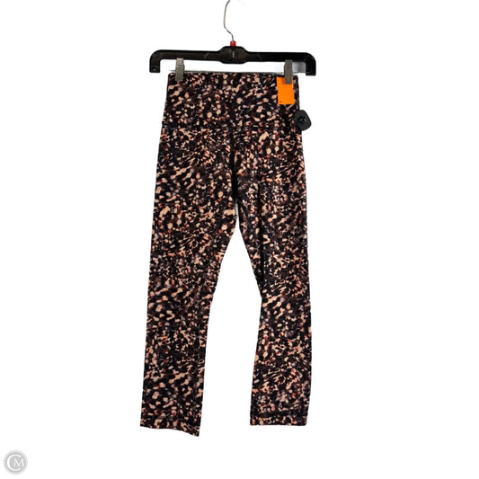 Athletic Capris By Lululemon In Black & Orange, Size: 4