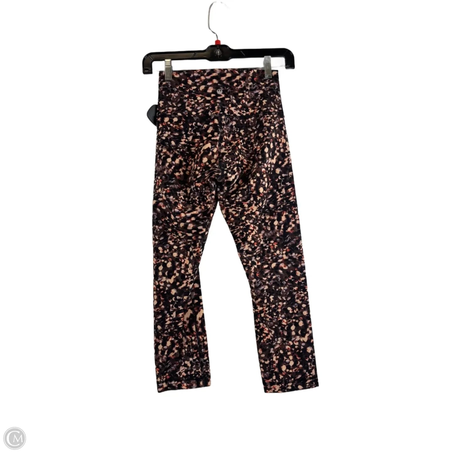 Athletic Capris By Lululemon In Black & Orange, Size: 4