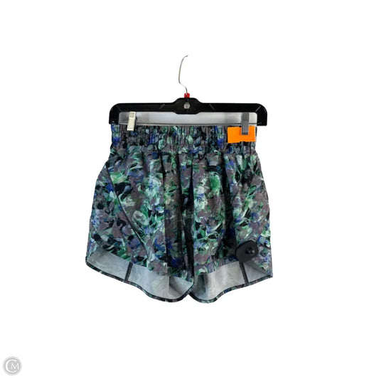 Athletic Shorts By Lululemon In Green & Purple, Size: 6