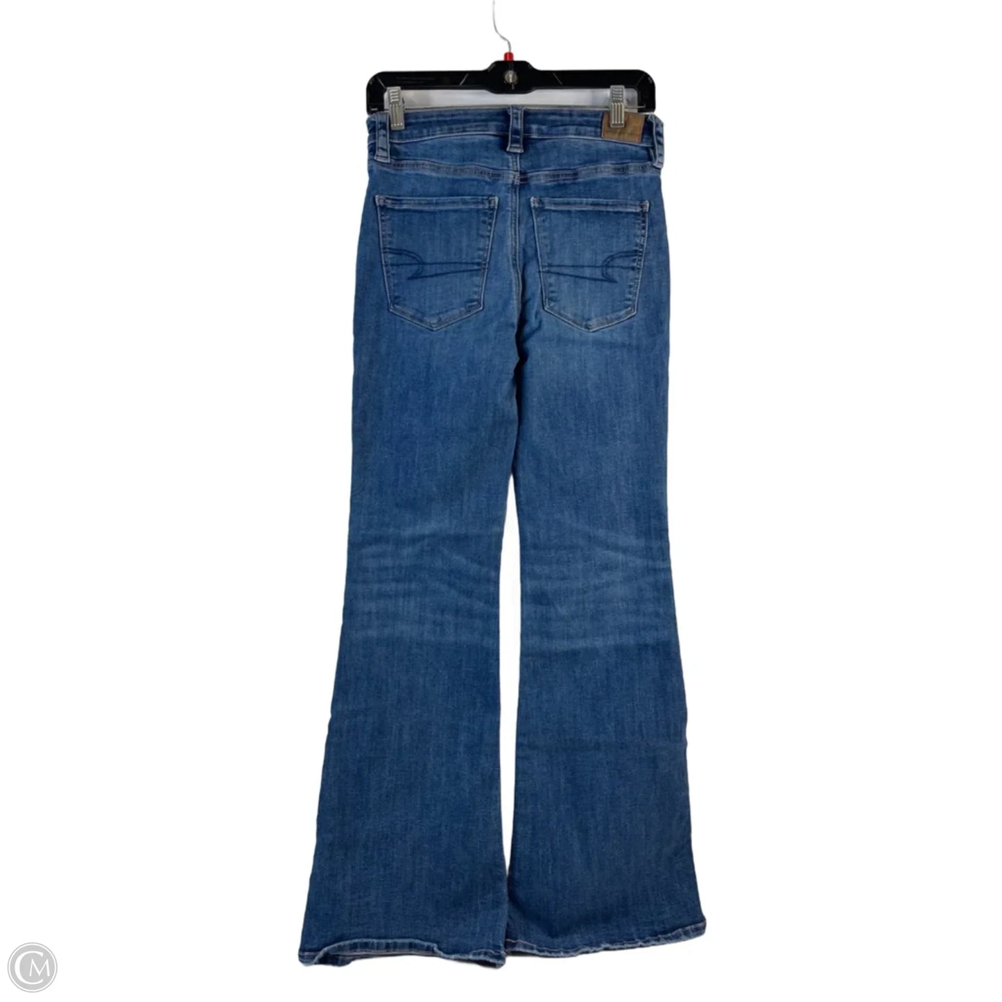 Jeans Flared By American Eagle In Blue Denim, Size: 4