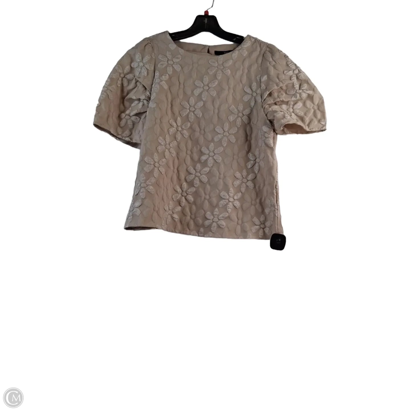 Top Short Sleeve By Hazel In Beige, Size: M
