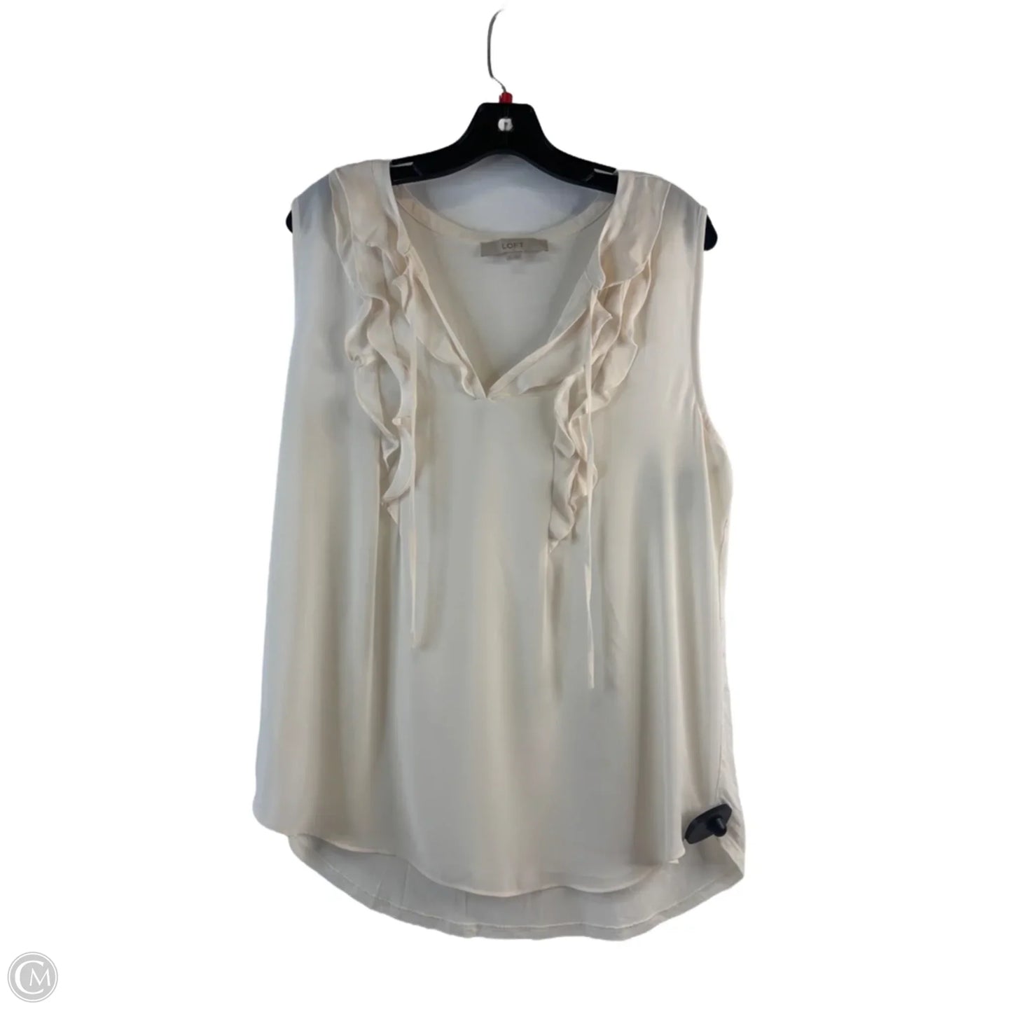 Top Sleeveless By Loft In Cream, Size: L