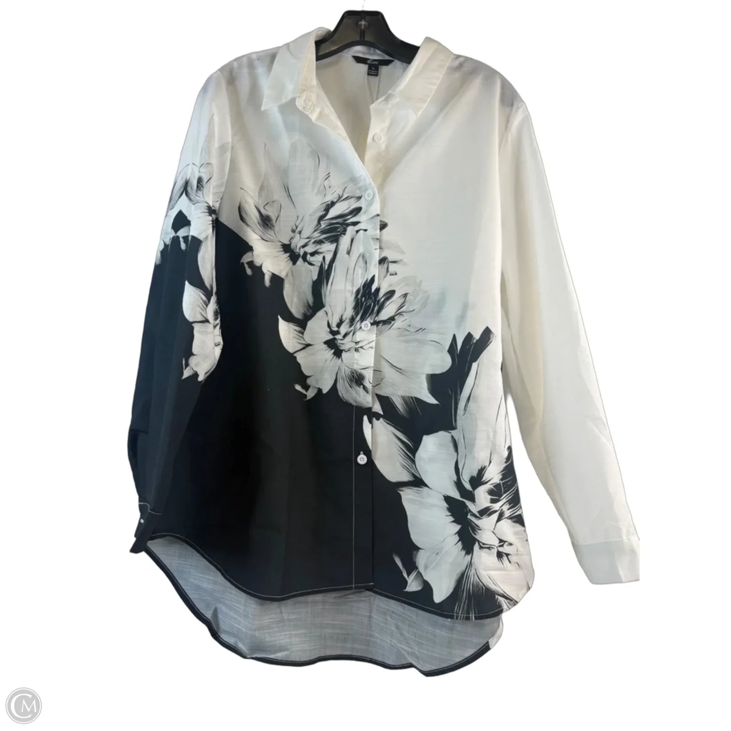 Top Long Sleeve By Clothes Mentor In Black & White, Size: Xl