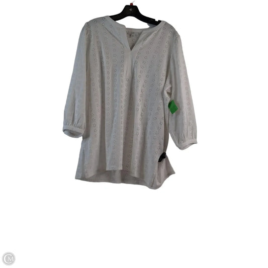 Top 3/4 Sleeve By J. Jill In White, Size: M
