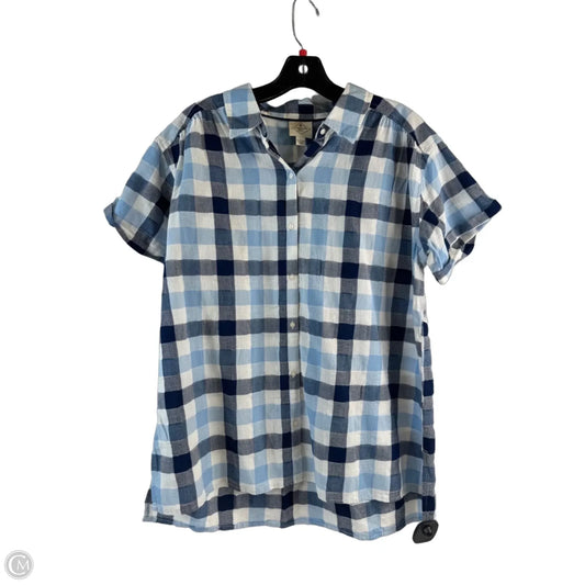 Top Short Sleeve By St Johns Bay In Blue & White, Size: L