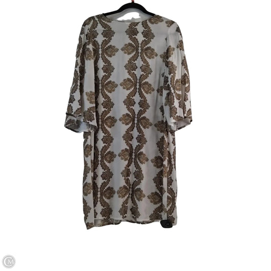 Dress Casual Midi By H&m In Gold & White, Size: S