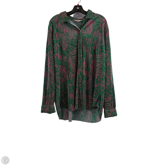 Top Long Sleeve By Intempo In Green & Pink, Size: Xl