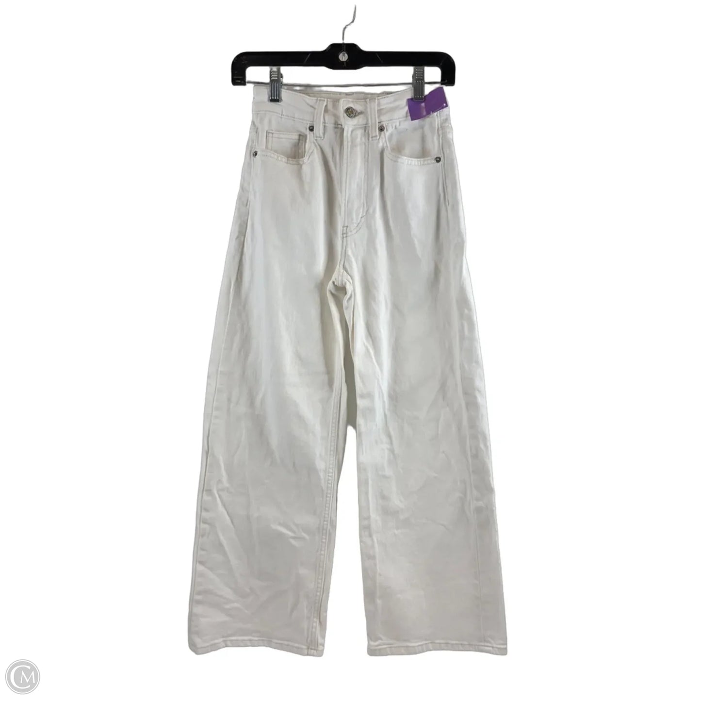 Jeans Wide Leg By Clothes Mentor In White, Size: 0
