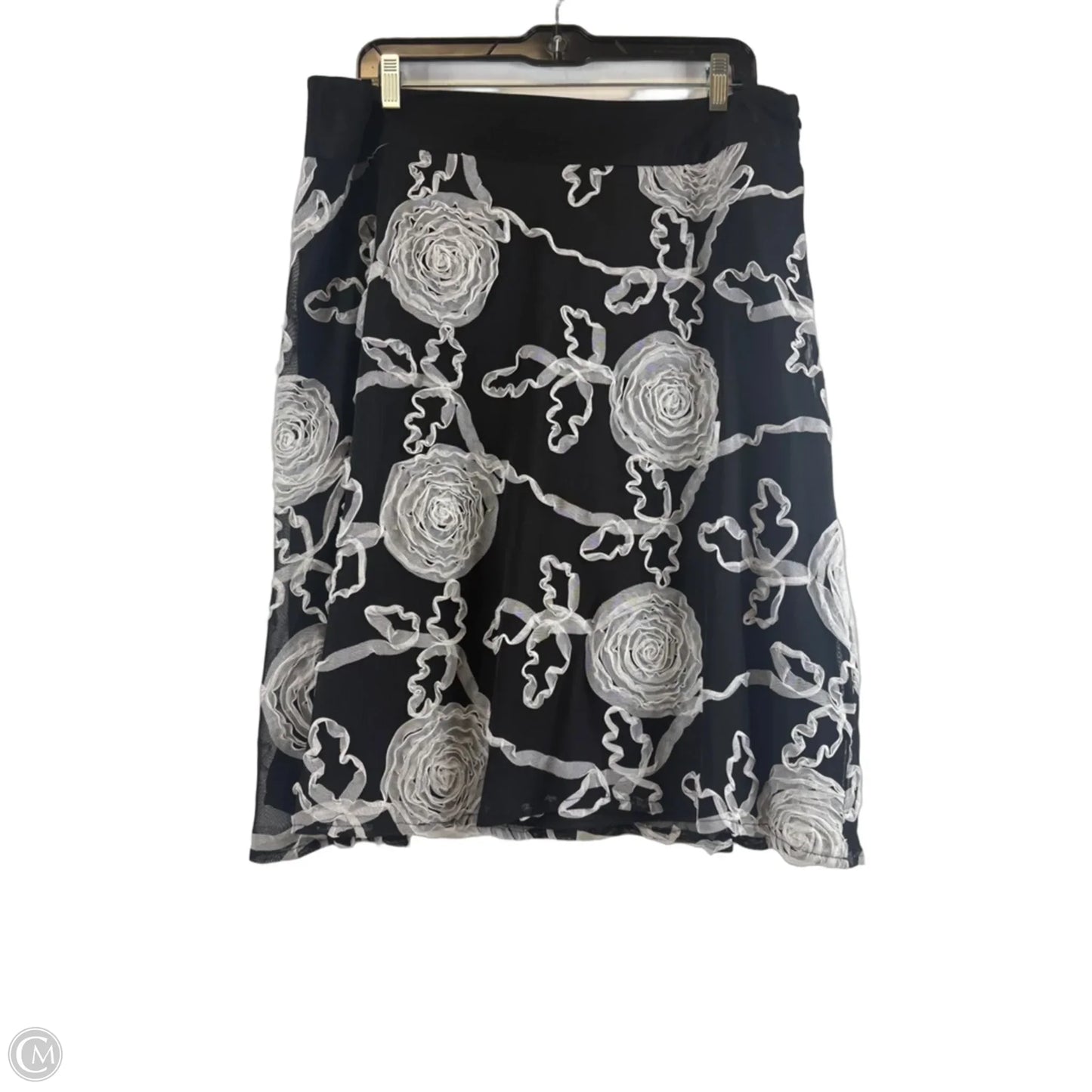Skirt Midi By Tribal In Black & White, Size: 12