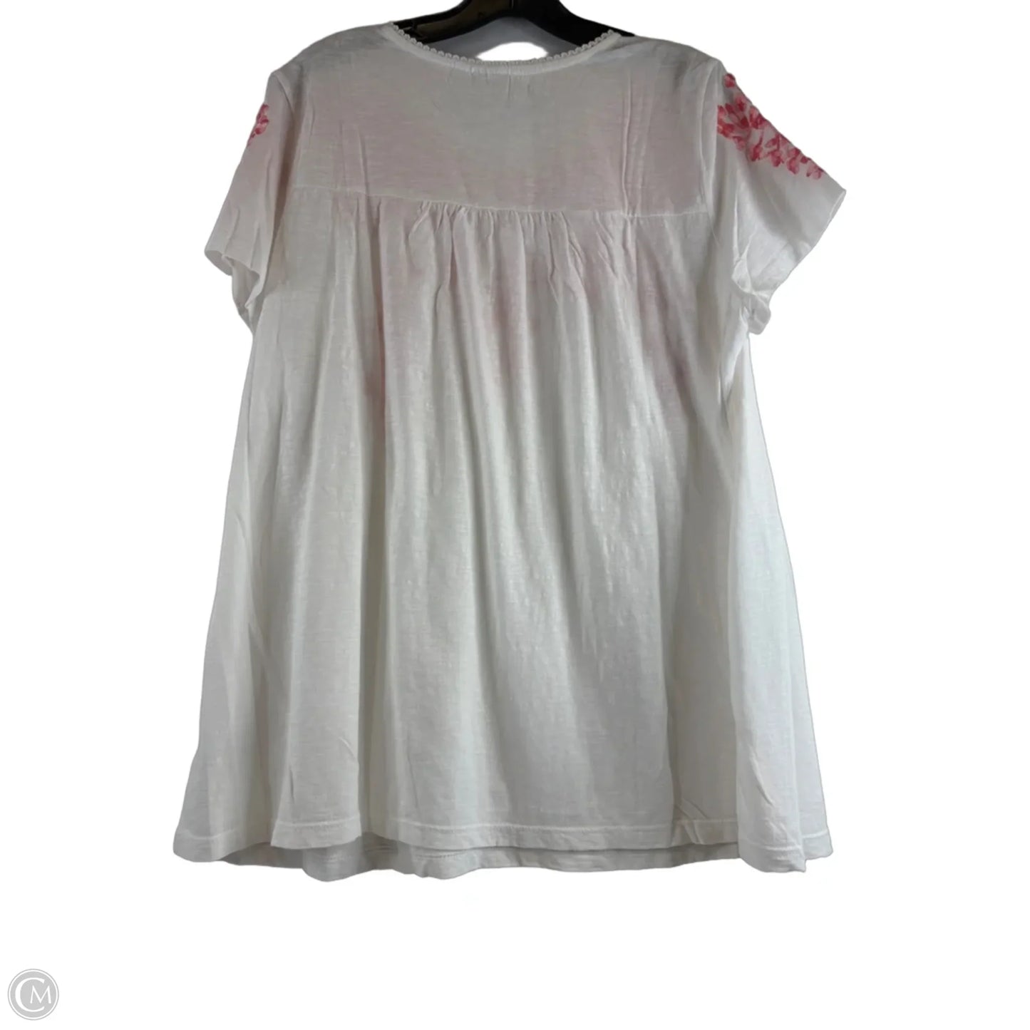 Top Short Sleeve By Charter Club In Red & White, Size: 1x