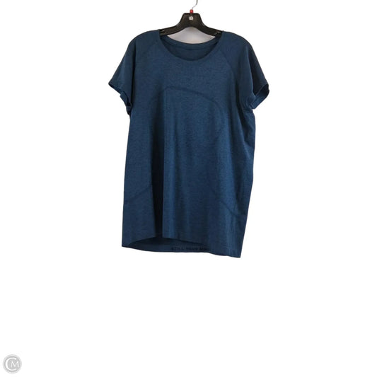 Athletic Top Short Sleeve By Lululemon In Blue, Size: 16
