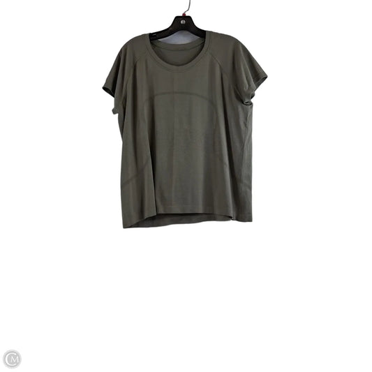 Athletic Top Short Sleeve By Lululemon In Green, Size: 16