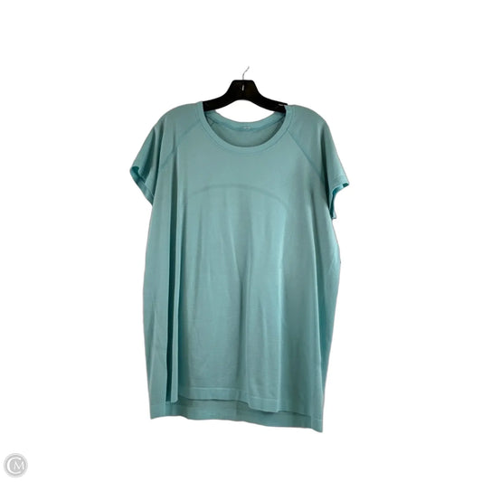 Athletic Top Short Sleeve By Lululemon In Teal, Size: 16