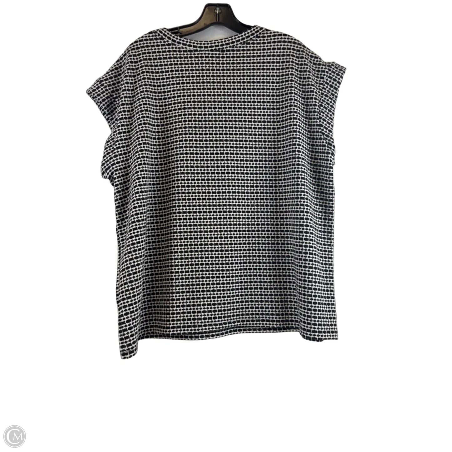 Top Short Sleeve Basic By Kim & Cami In Black & White, Size: 2x