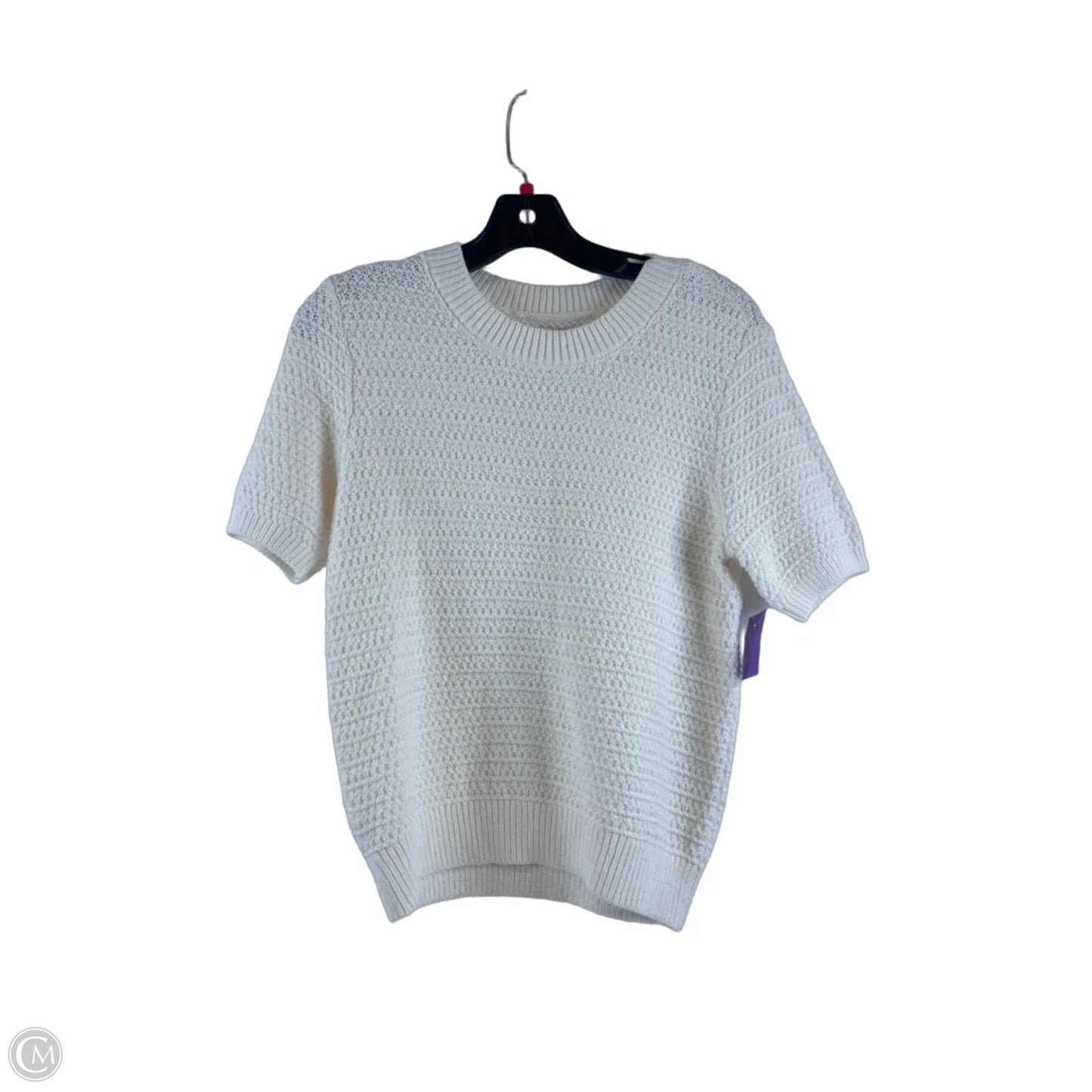 Sweater Short Sleeve By Loft In Cream, Size: Xs