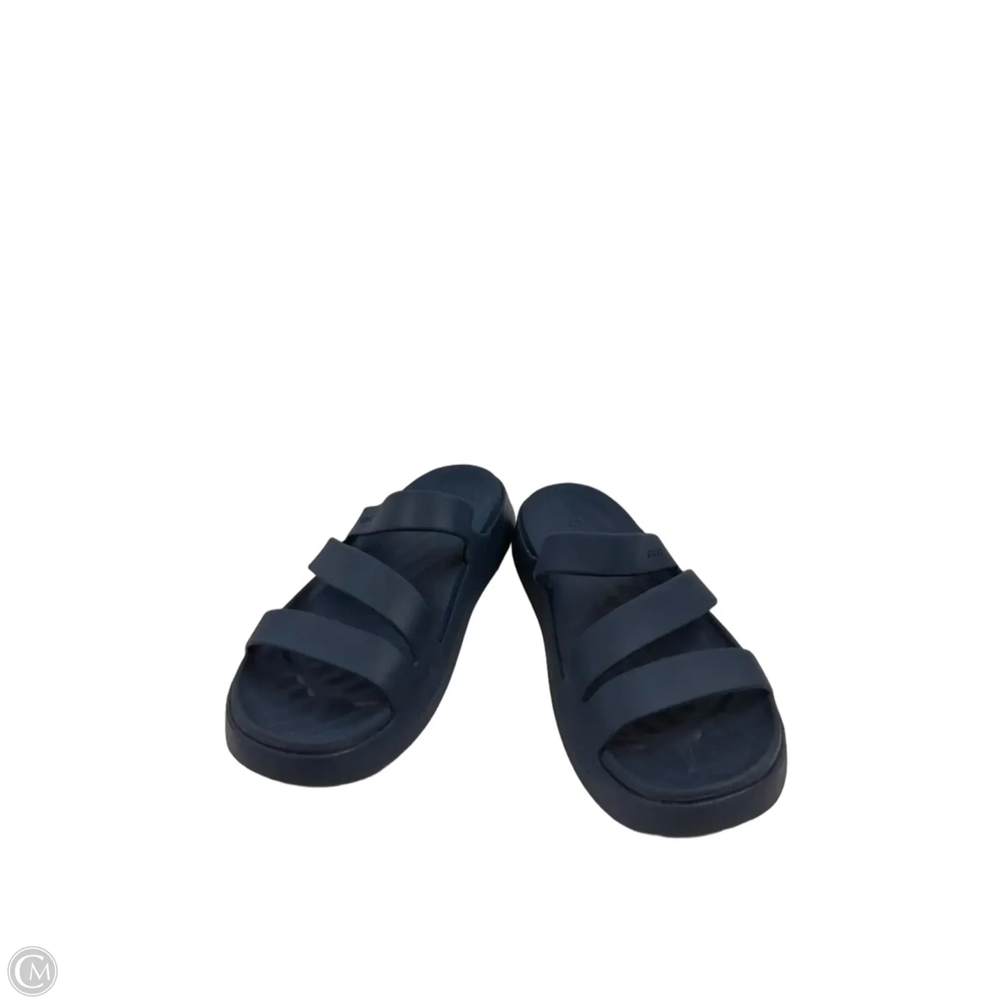 Sandals Flats By Crocs In Navy, Size: 8