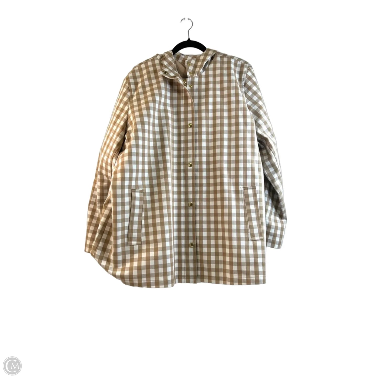 Jacket Windbreaker By J. Crew In Checkered Pattern, Size: Xxl