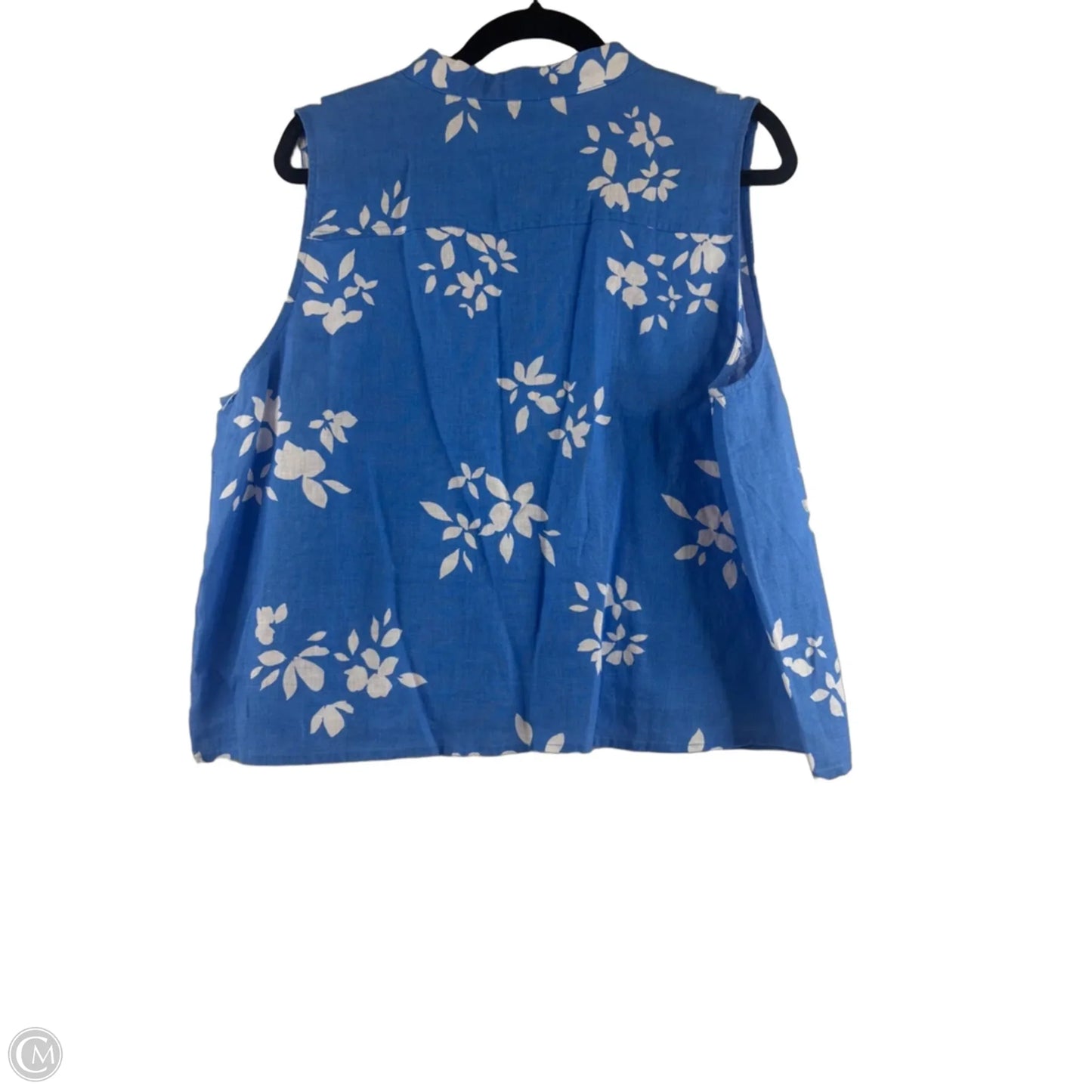 Top Sleeveless By Ann Taylor In Blue & White, Size: Xl