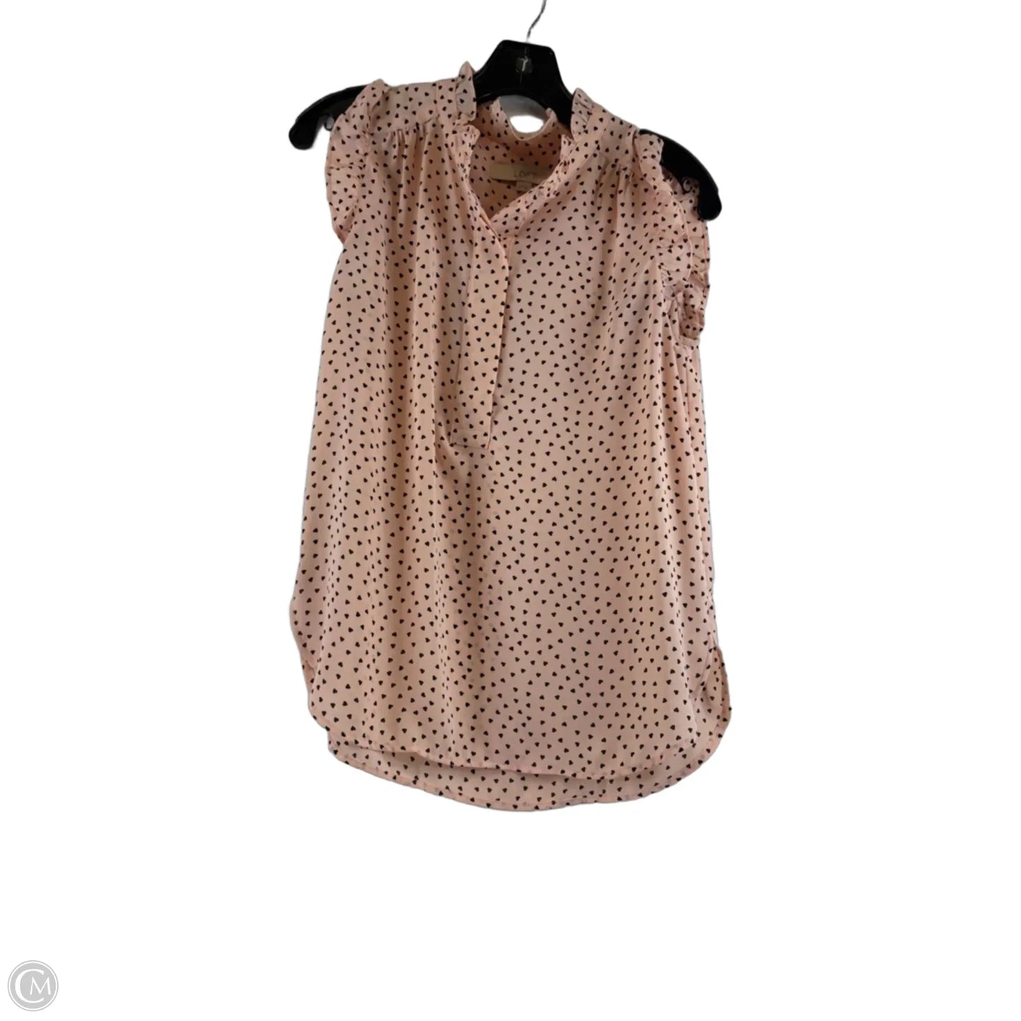 Top Sleeveless By Loft In Black & Orange, Size: Xs