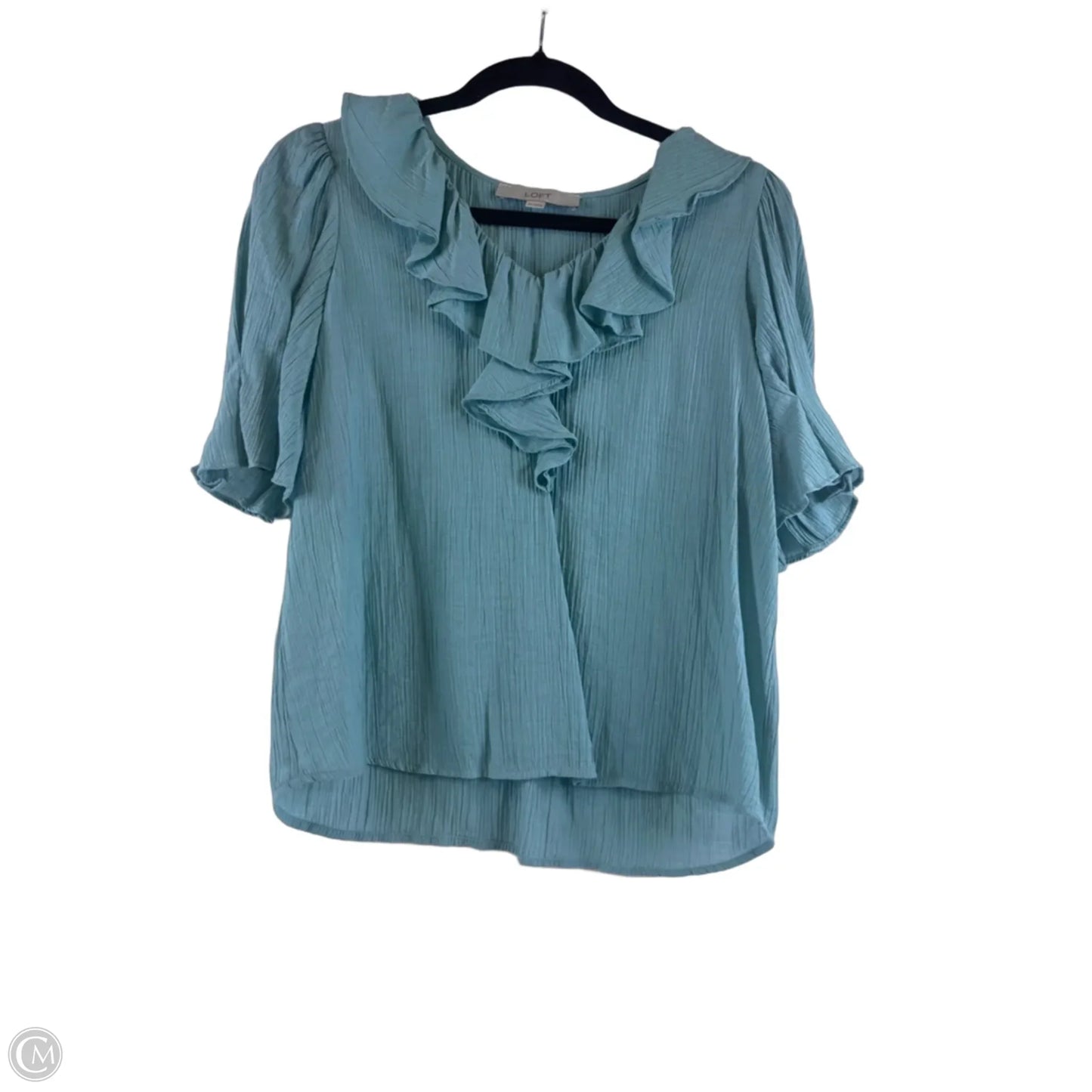 Top Short Sleeve By Loft In Teal, Size: Xs